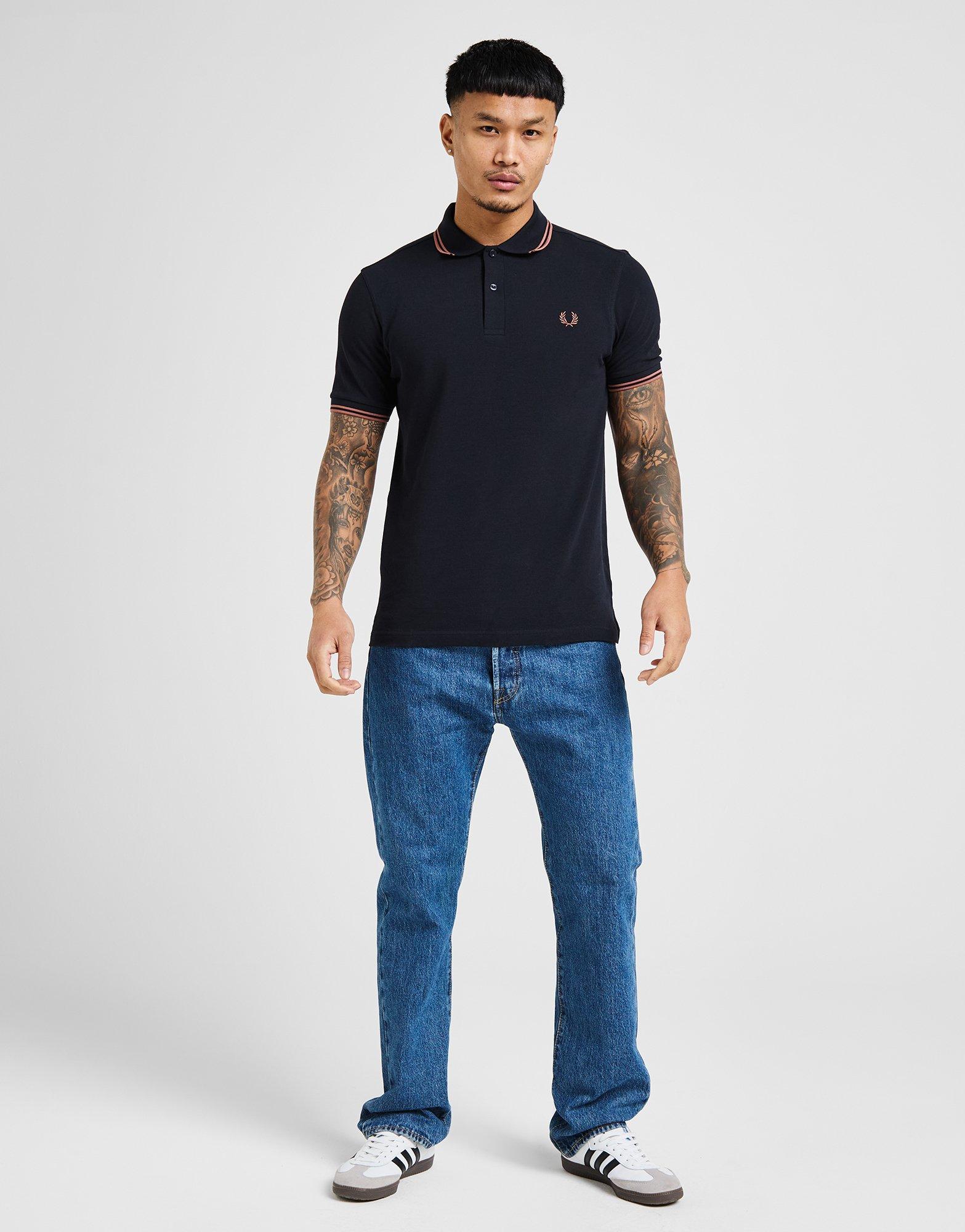 Blue Fred Perry Twin-Tipped Polo Shirt - JD Sports Singapore