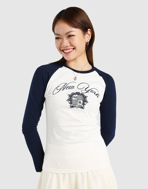 New York Yankees Raglan Long Sleeve T-Shirt