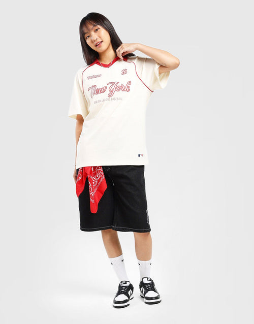 MLB New York Yankees V-Neck Oversized Polo Jersey