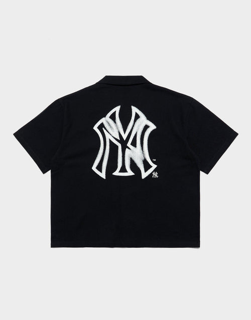 NY Spray Boxy Crop Stripe Shirt