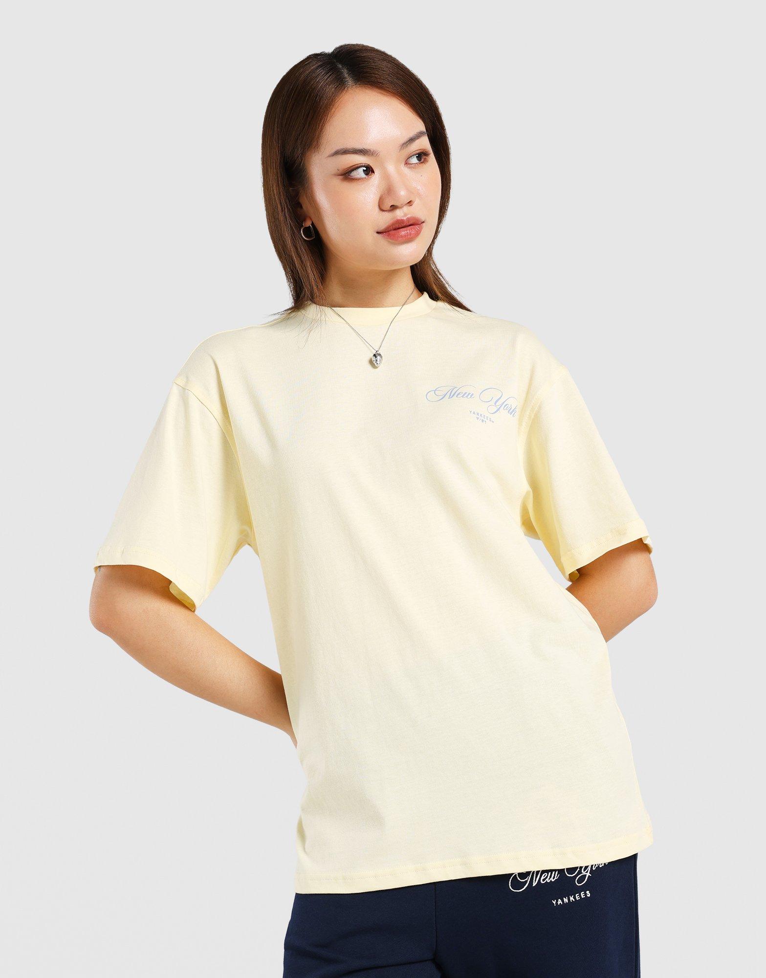 Yellow Majestic New York Yankees Oversized Crest T-Shirt - JD