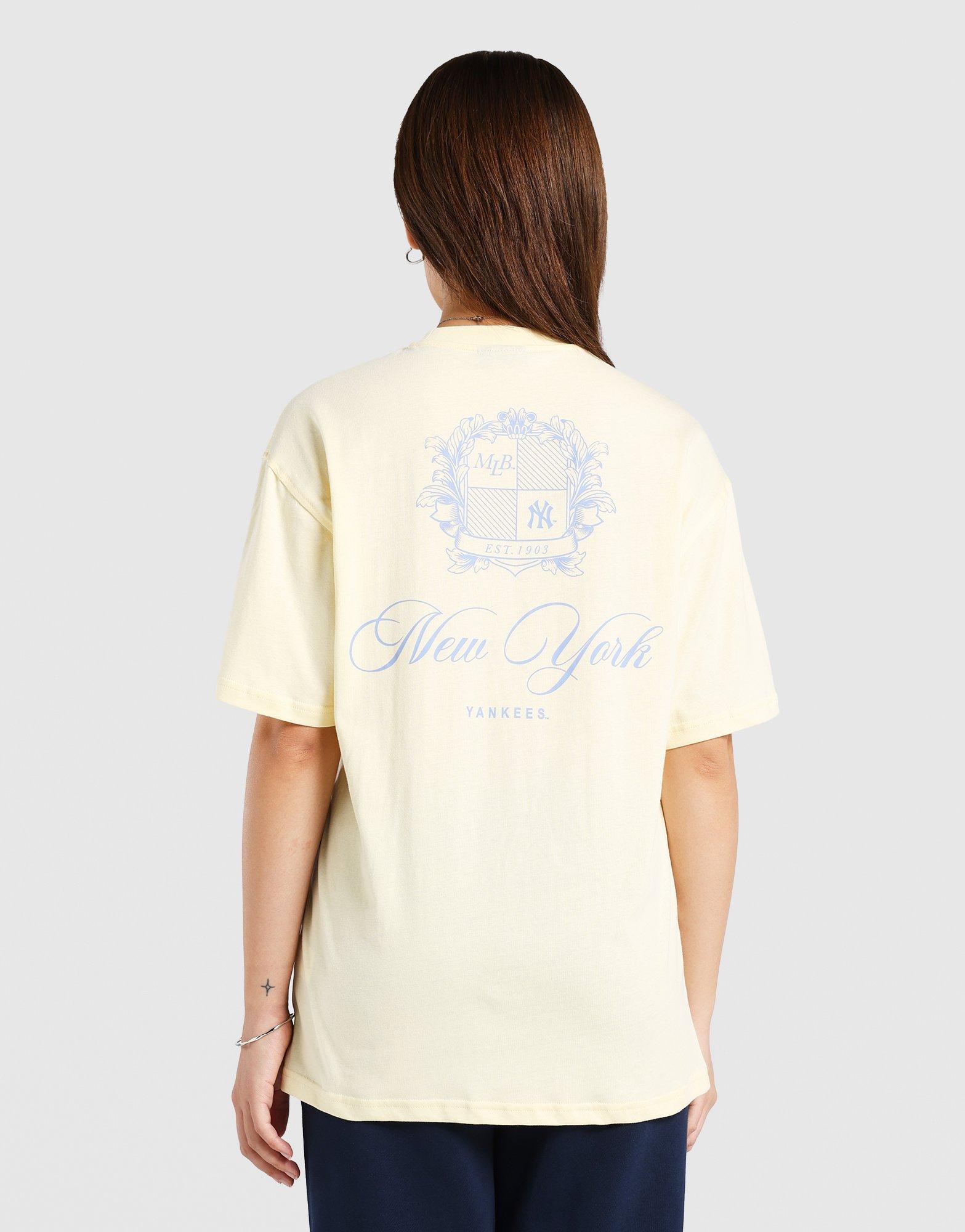 Yellow Majestic New York Yankees Oversized Crest T-Shirt - JD