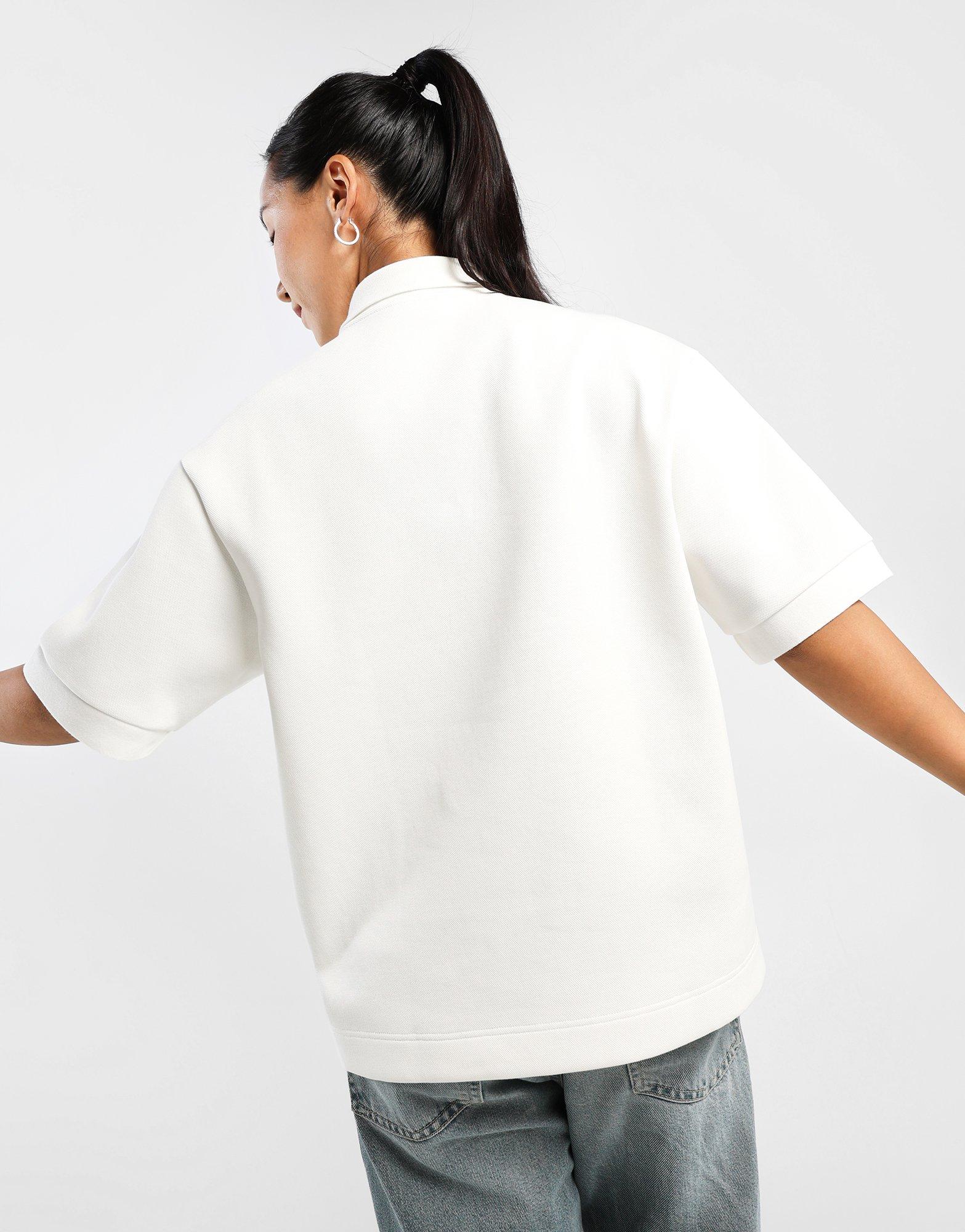 White Lacoste Oversized Polo Shirt - JD Sports Singapore