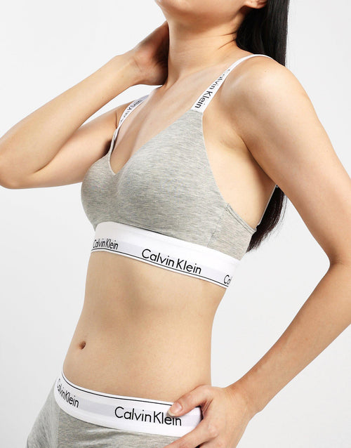 Grey Calvin Klein Modern Cotton Bralette Women's JD Sports Singapore
