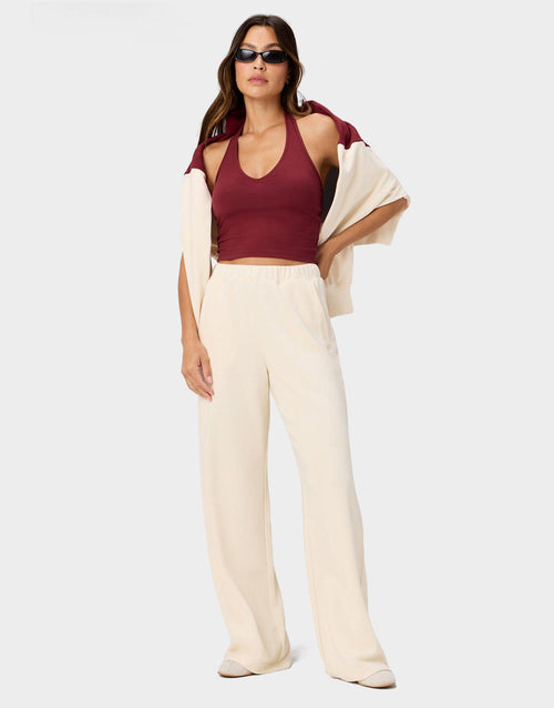 Modal Rib Built-In Bra Halter Top