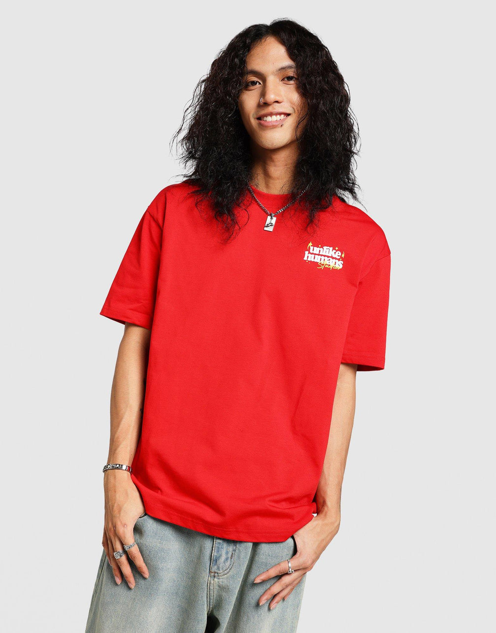 Red Unlike Humans Crafted T-Shirt - JD Sports Singapore
