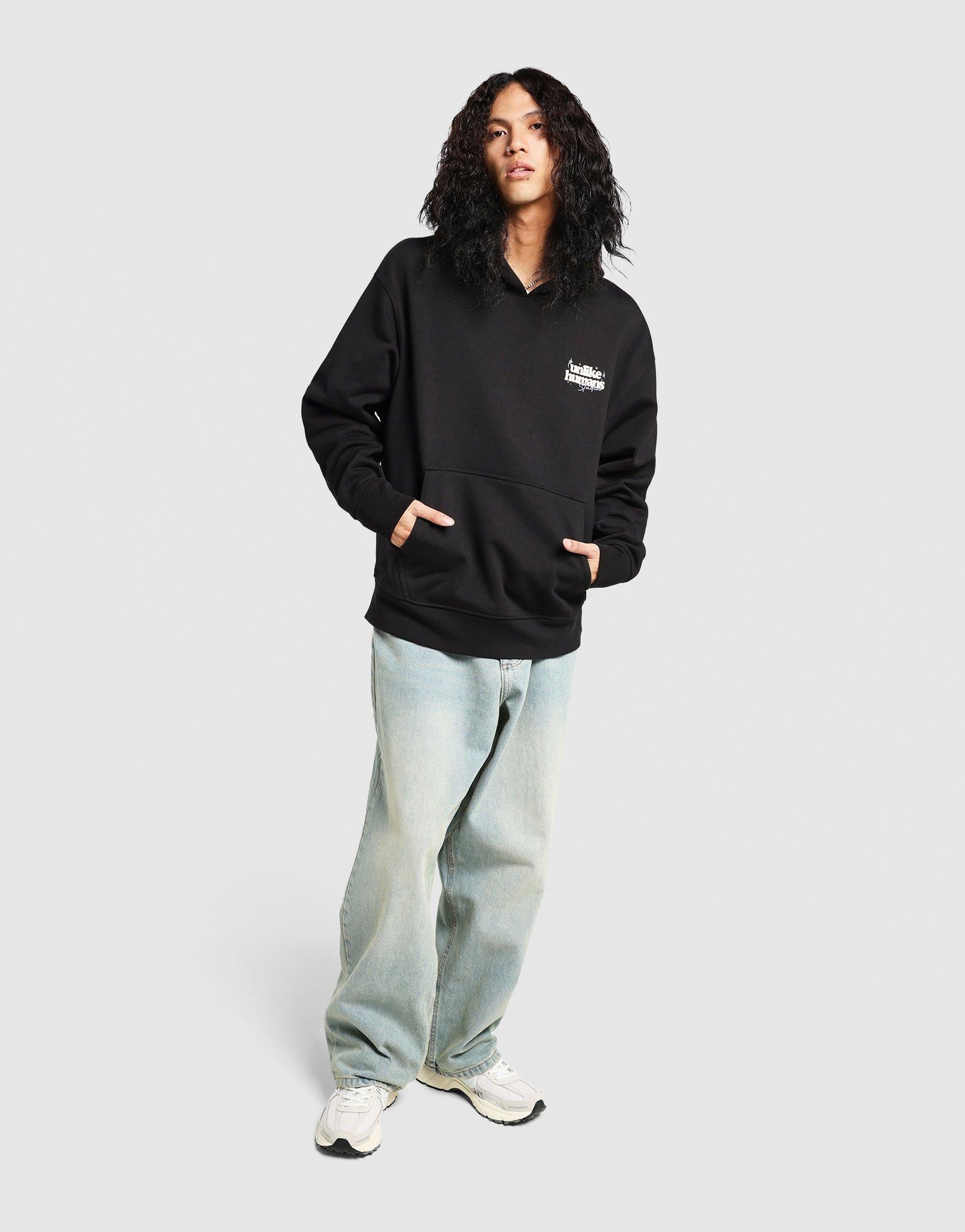 Black Unlike Humans Crafted Hoodie - JD Sports Singapore