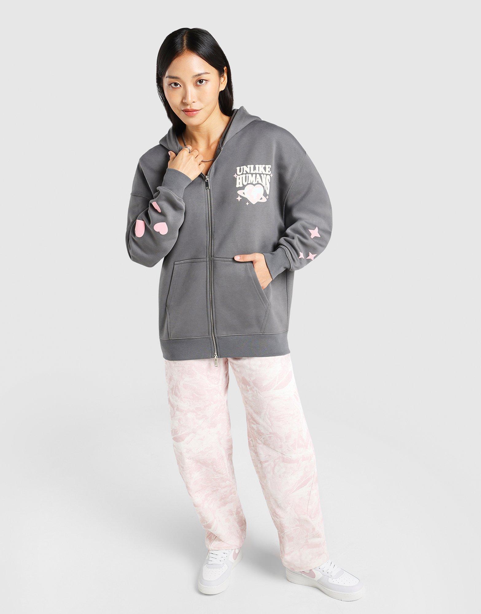 Grey Unlike Humans Protect Star Full-Zip Hoodie - JD Sports Singapore