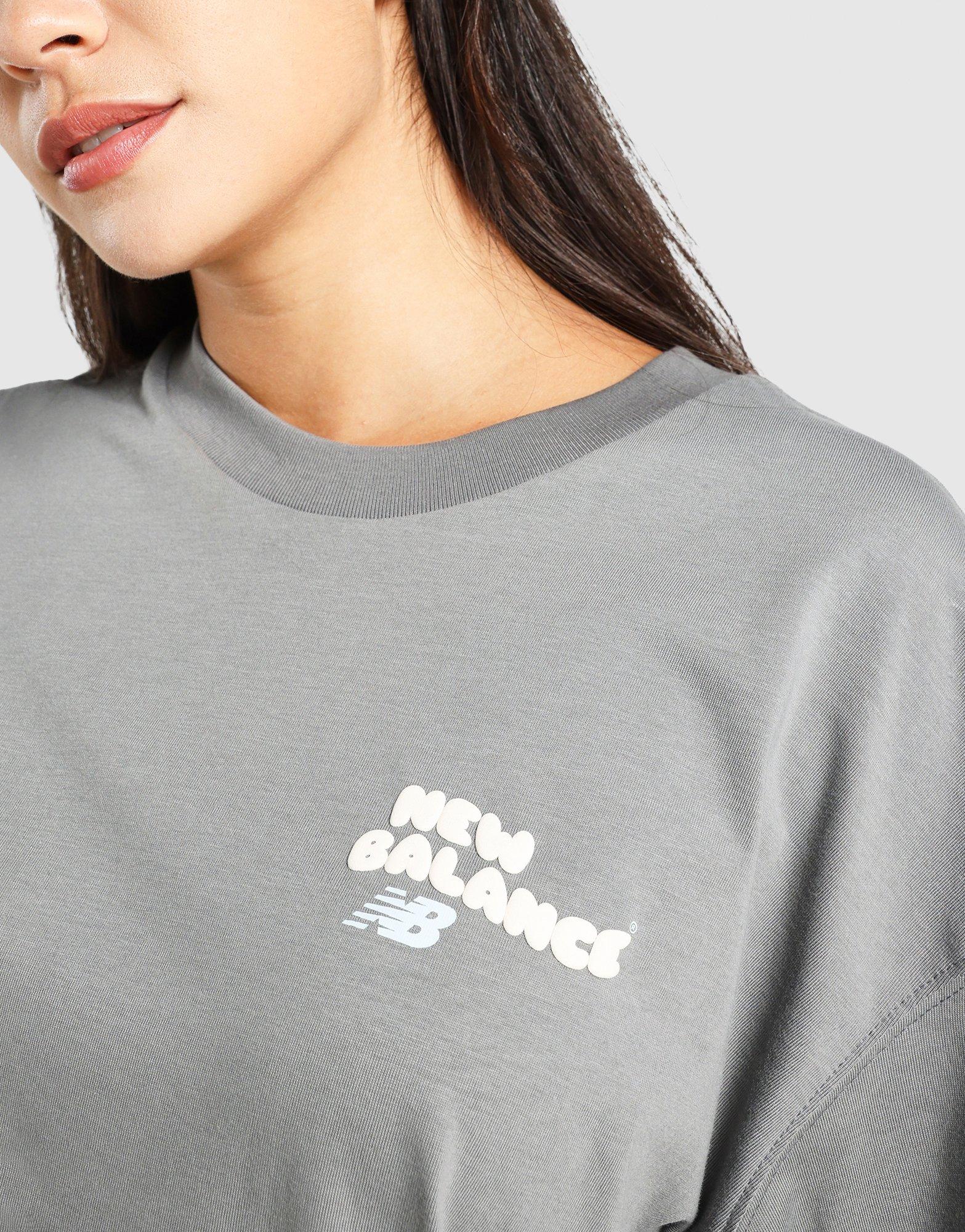 Blue New Balance Wavy Logo Oversized T-Shirt - JD Sports Singapore