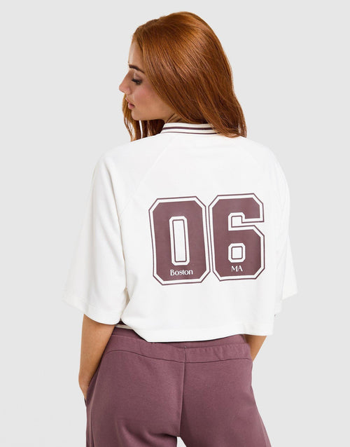 Crop Rib Sport Jersey Short Sleeve Top