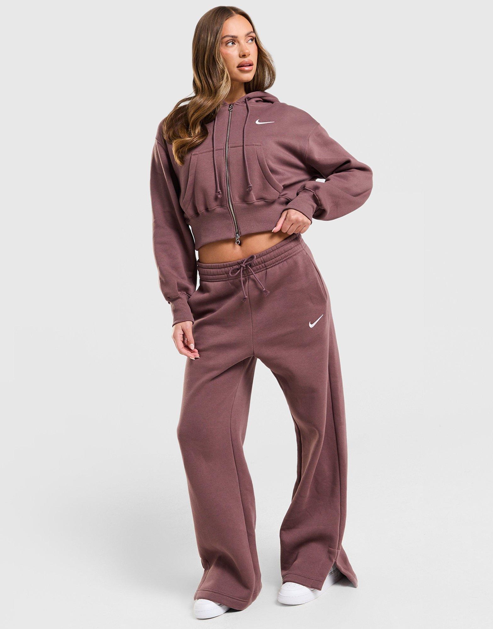 Purple Nike Phoenix Crop Full Zip Hoodie - JD Sports Singapore