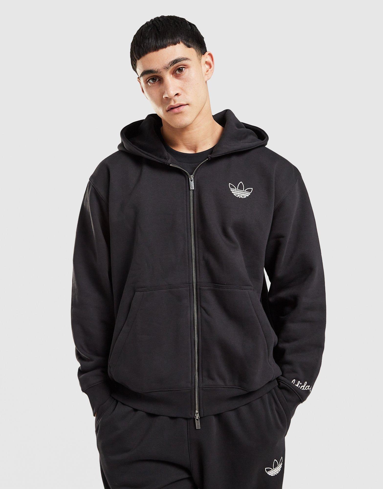 Black adidas Chain Stitch Full Zip Hoodie - JD Sports Singapore